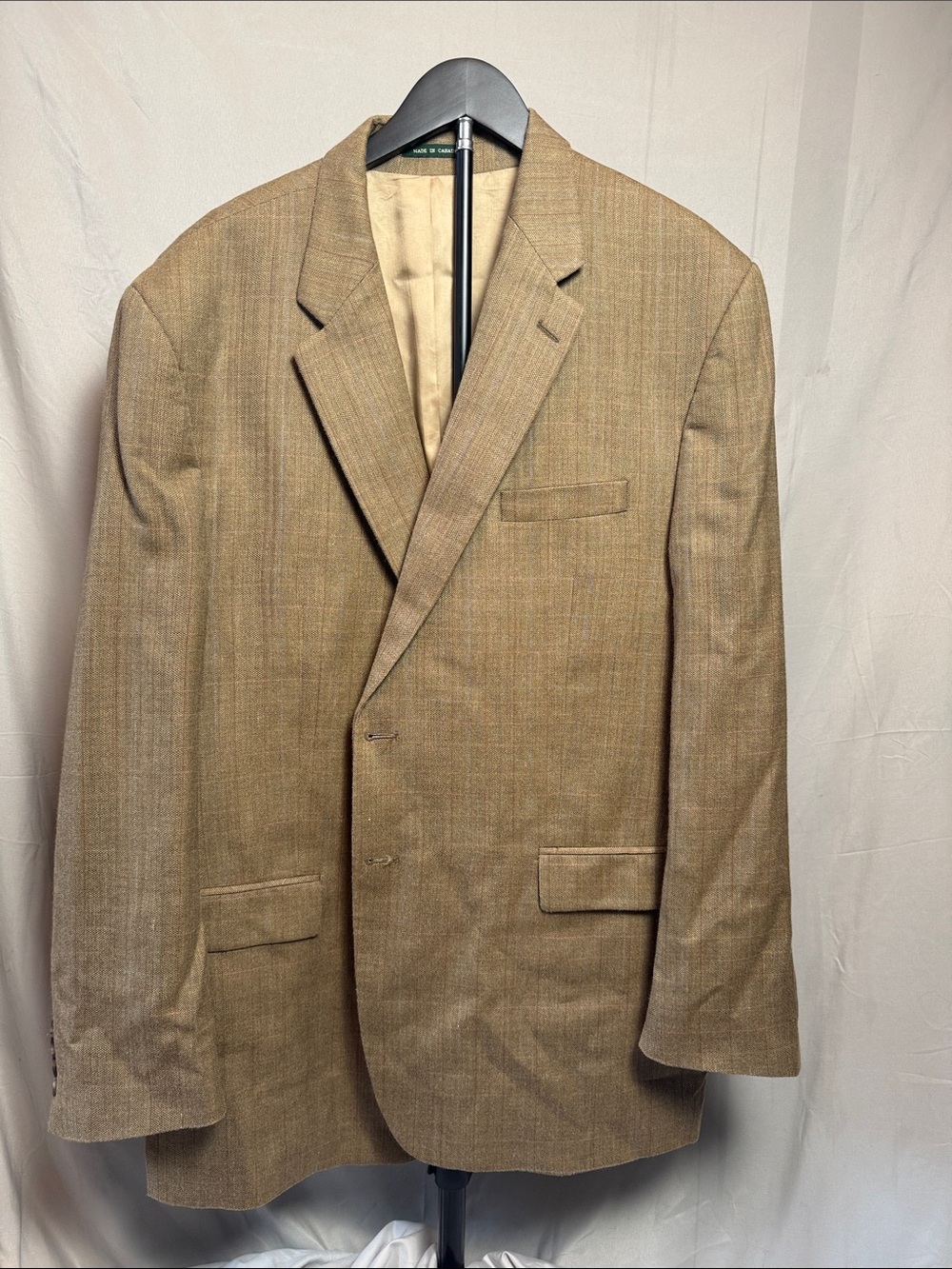 Ralph Lauren Tan Herringbone Wool Sport Coat